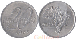 Бразилия. 20 крузейро 1965 год. Карта Бразилии.
