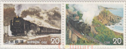Сцепка марок. Япония. Паровозы (2-я серия).