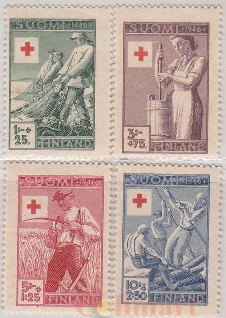  Набор марок. Финляндия. Красный Крест - 1946. 4 марки. 