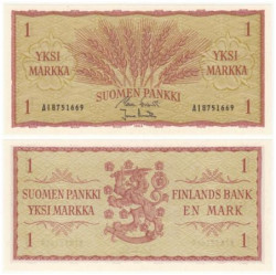 Бона. Финляндия 1 марка 1963 год. Колосья пшеницы. (Пресс)