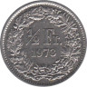  Швейцария. 1/2 франка 1973 год. 