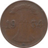  Веймарская республика. 1 рейхспфенниг 1934 год. (D) 