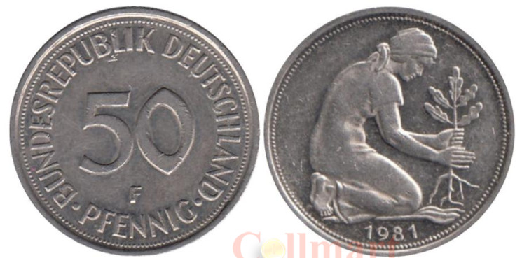  ФРГ. 50 пфеннигов 1981 год. (F) 