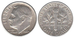 США. 1 дайм 1964 год. Рузвельт. (D)