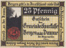  Бона. Германия. Берген-ан-дер-Думме 25 пфеннигов 1922 год. Нотгельд. (XF) 