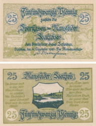 Бона. Германия. Мансфельд 25 пфеннигов 1920 год. Нотгельд. (XF)