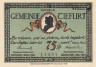  Бона. Германия. Тифурт 75 пфеннигов 1921 год. Нотгельд, зеленый фон. (F-VF) 