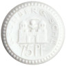  Германия. Грюнберг. 75 пфеннигов 1922 год. Нотгельд, белый фарфор. 