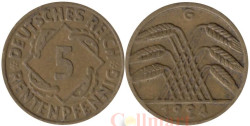 Веймарская республика. 5 рентенпфеннигов 1924 год. (G)