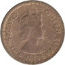  Восточные Карибы. 5 центов 1962 год. Галеон "Золотая лань" сэра Френсиса Дрейка. 