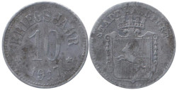 Германия. Хасфурт. 10 пфеннигов 1917 год. Нотгельд.