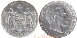 Дания. 2 кроны 1930 год. 60 лет со дня рождения Короля Кристиана X.