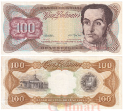Бона. Венесуэла 100 боливаров 1974 год. Симон Боливар. (VF)