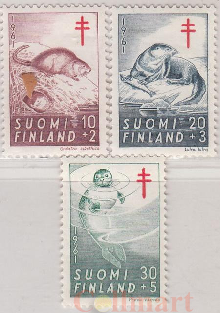  Набор марок. Финляндия. Борьба с туберкулезом - 1961. 3 марки. 