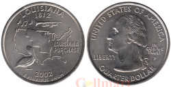 США. 25 центов 2002 год. Квотер штата Луизиана. (P)