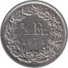  Швейцария. 1/2 франка 1974 год. Гельвеция. 