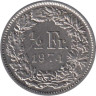  Швейцария. 1/2 франка 1974 год. 