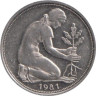  ФРГ. 50 пфеннигов 1981 год. (J) 