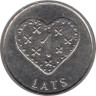  Латвия. 1 лат 2011 год. Пряничное сердце. 