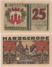  Бона. Германия. Харцгероде 25 пфеннигов 1921 год. Старые дома. Нотгельд зеленый. (XF) 