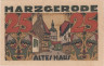  Бона. Германия. Харцгероде 25 пфеннигов 1921 год. Старые дома. Нотгельд зеленый. (XF) 