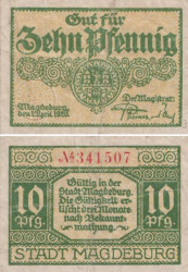 Бона. Германия. Магдебург 10 пфеннигов 1920 год. Нотгельд. (F)