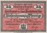  Бона. Германия. Боденвердер 25 пфеннигов 1919 год. Нотгельд. (XF) 