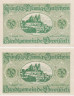  Бона. Германия. Брайзах-ам-Райн 50 пфеннигов 1919 год. Нотгельд зеленый. (XF) 