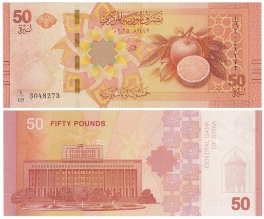  Бона. Сирия 50 фунтов 2025 год. Апельсины. (Пресс) 
