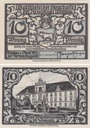 Бона. Германия (Польша). Волау (Волув) 10 пфеннигов 1921 год. Нотгельд. (XF)