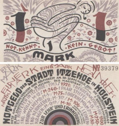 Бона. Германия. Итцехо 1 марка 1921 год. Нотгельд. (XF)