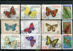 Набор марок. Бабочки. 12 марок + планшетка. № 1554.
