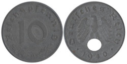 Германия - Третий рейх. 10 рейхспфеннигов 1940 год. (D)