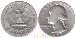 США. 25 центов 1952 год. Без отметки монетного двора.