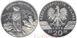 Польша. 20 злотых 2006 год. Всемирная природа - Сурок.
