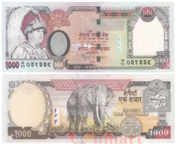 Бона. Непал 1000 рупий 2002 год. Слон. (Пресс)
