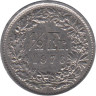  Швейцария. 1/2 франка 1976 год. Гельвеция. 
