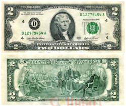 Бона. США 2 доллара 2003 год.Томас Джефферсон.