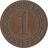  Веймарская республика. 1 рейхспфенниг 1934 год. (J) 