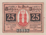  Бона. Германия. Йесниц 25 пфеннигов 1921 год. Нотгельд. (XF) 