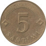  Латвия. 5 сантимов 2007 год. 