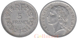 Франция. 5 франков 1947 год. (алюминий) ("B" - Бомон-ле-Роже)
