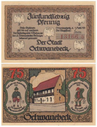Бона. Германия. Шванебек 75 пфеннигов 1921 год. Нотгельд. (XF)