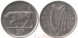 Ирландия. 5 пенсов 1998 год. Бык.