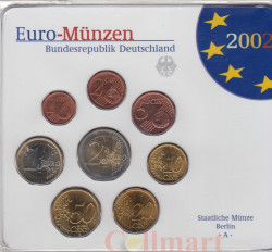 Германия. Годовой набор евро монет 2002 года в банковской запайке. (A)
