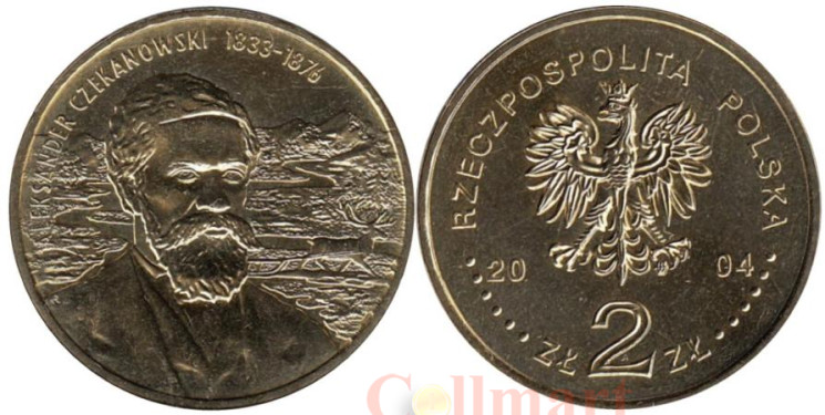  Польша. 2 злотых 2004 год. Александр Чекановский (1833-1876). 