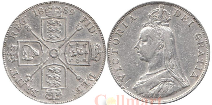  Великобритания. 4 шиллинга (2 флорина) 1889 год. Королева Виктория. 