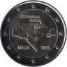  Мальта. 2 евро 2024 год. Мальтийские стены - Цитадель Гозо. 
