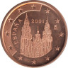  Испания. 5 евроцентов 2001 год. 