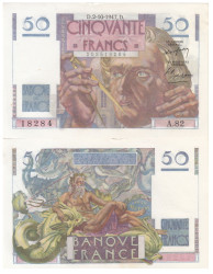 Бона. Франция 50 франков 1947 год. Урбен Ле Верье. (XF)